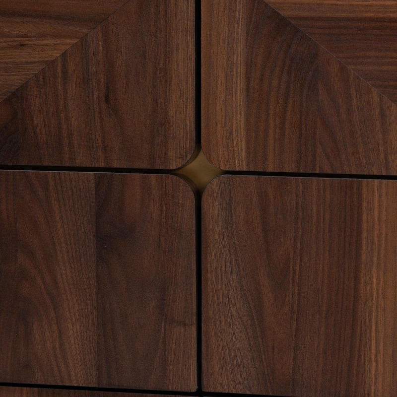 Graceland Mid-Century Modern Transitional Walnut Brown Finished Wood 6-Drawer Dresser