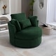 preview thumbnail 163 of 198, 41" W Oversized Accent Barrel Swivel Chair with Moon Storage Ottoman Single Chair - Green Corduroy