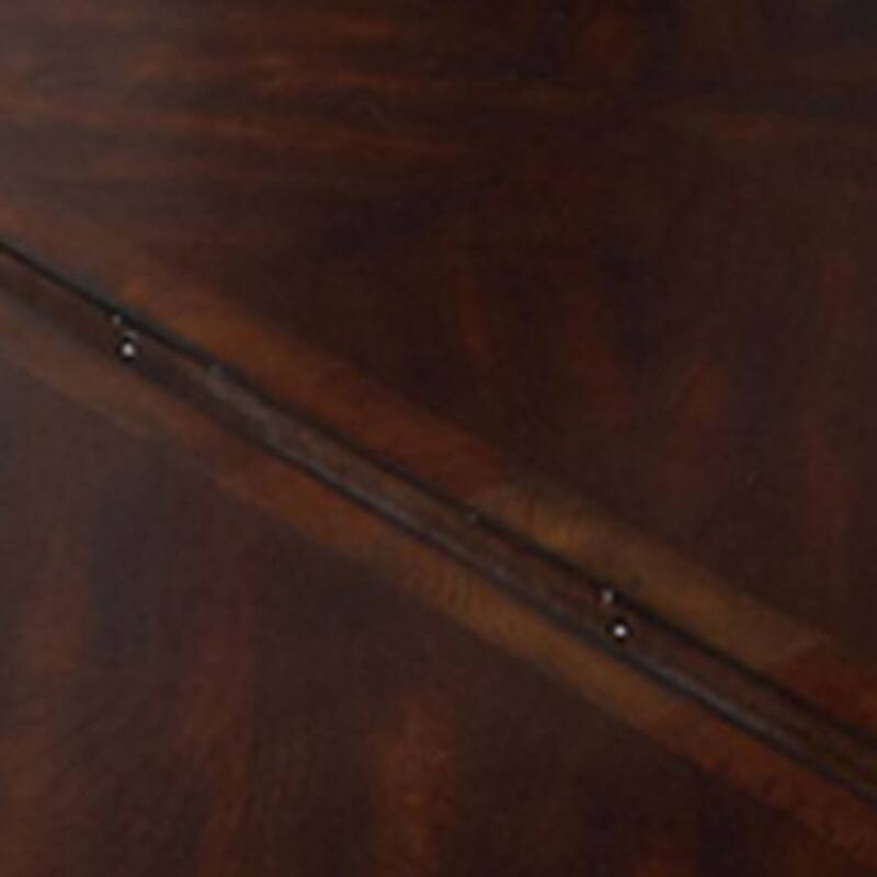 Zenie Dining Table, Extension Leaf, 77-95 Inch, Cherry Brown Solid Wood