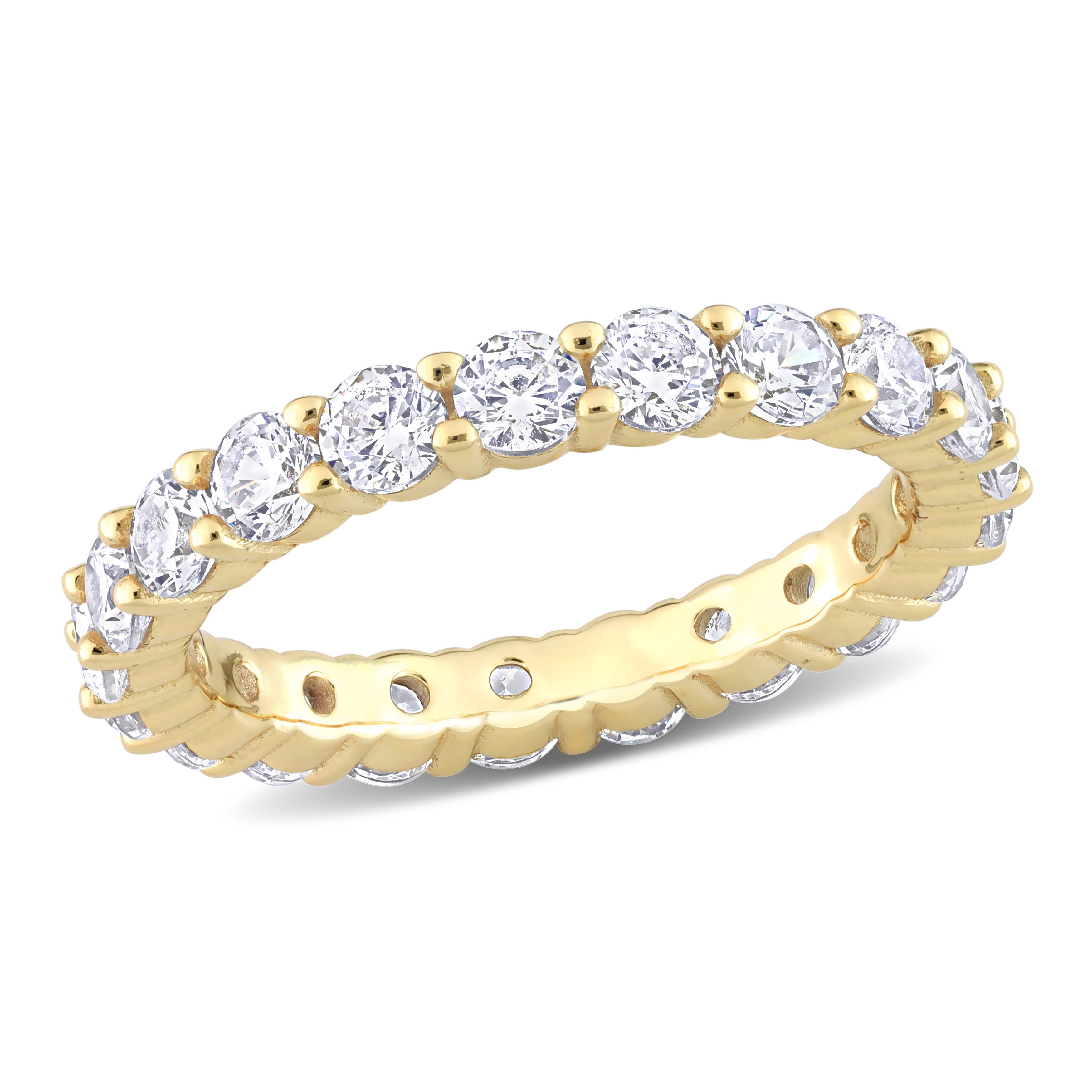 Miadora 3.6ct TGW Cubic Zirconia Eternity Ring in Yellow Silver