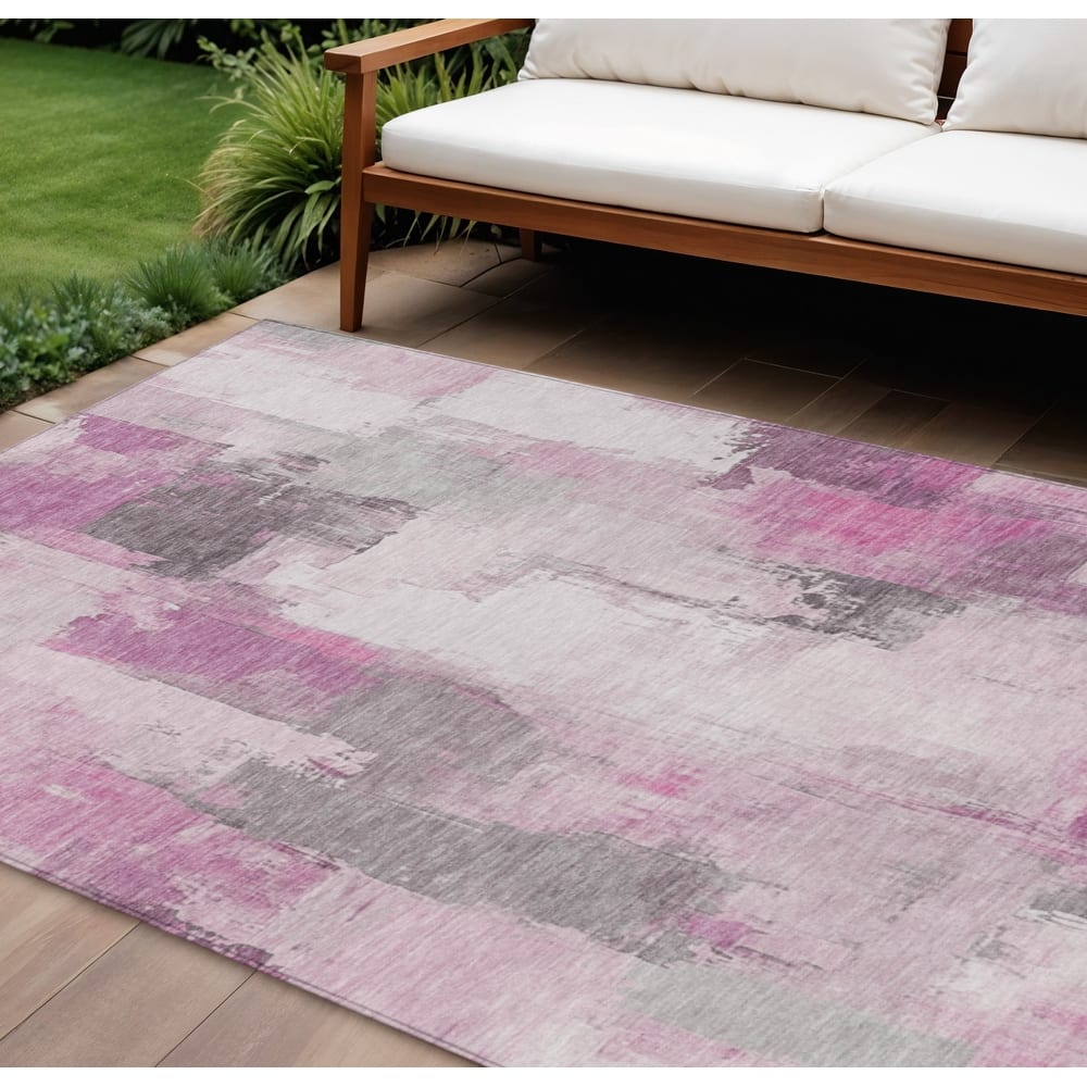HomeRoots Abstract Transitional Rectangle Outdoor Rug