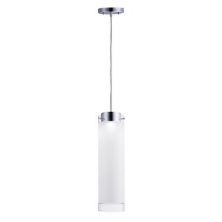 1-light 6" Wide Steel Pendant - Polished chrome