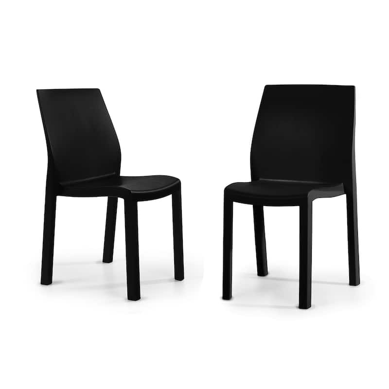 WRGHOME Modern Stacking Patio Dining Side Chair Indoor/Outdoor (Set of 2) - 33.27'' H X 18.50'' W X 21.06'' D