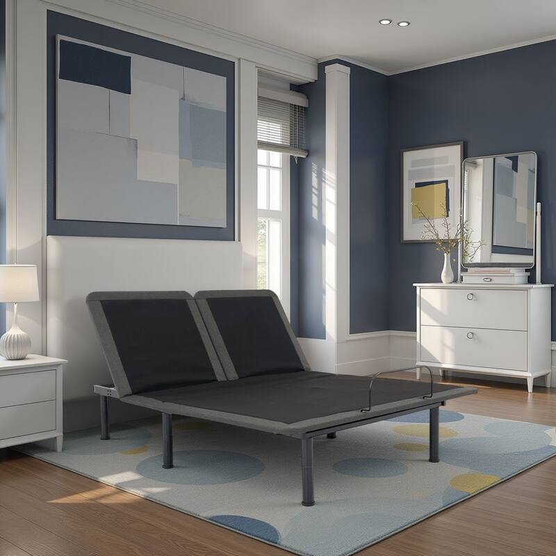 Bridgevine Home Flex Top Quick Assembly Adjustable Bed Frame with Voice Activated Controls