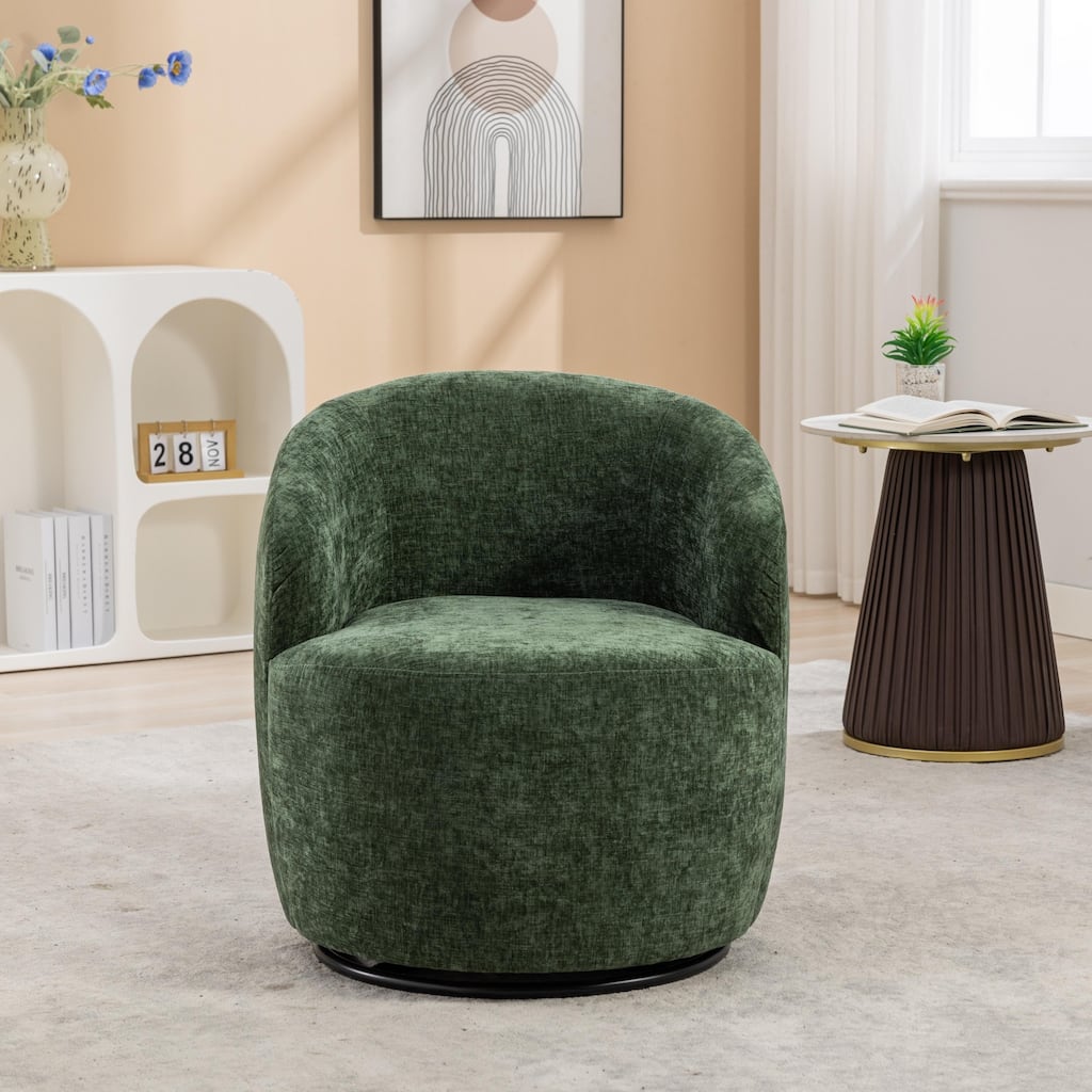 Armchair with black powder coated metal ring