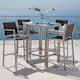 Option Grey Bar Set With Glass Table