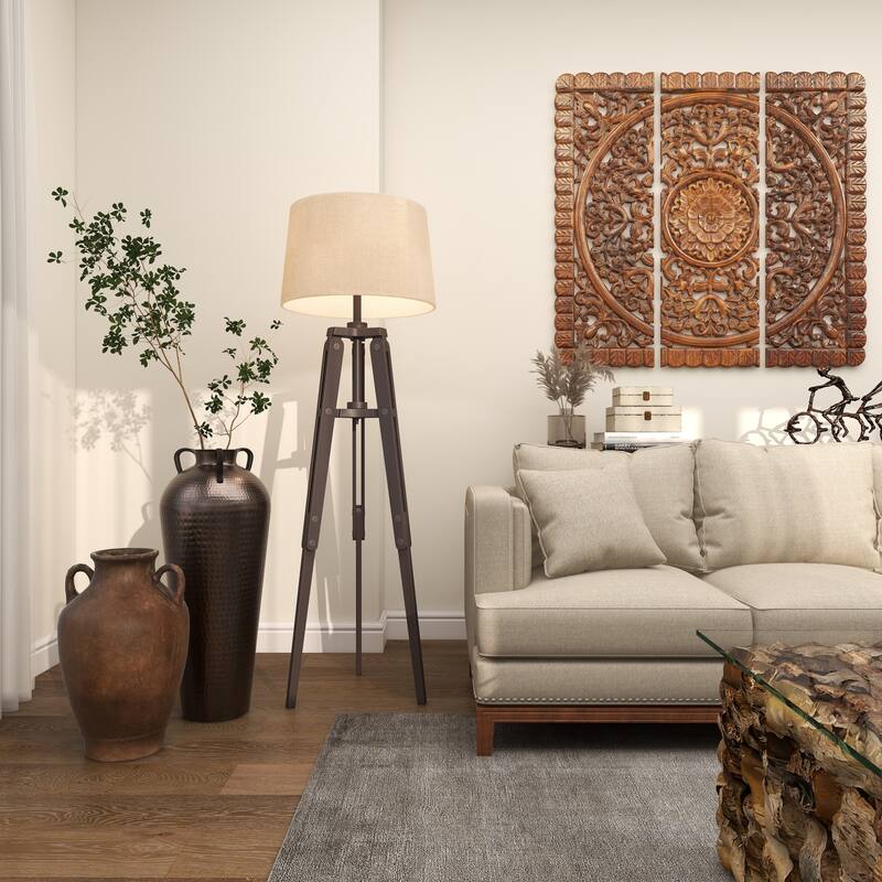 Bronze Hammered Solid Iron Jug Floor Vase