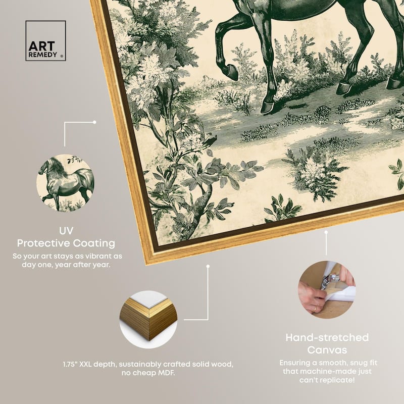 Equestrian Etching Canvas by Art Remedy
