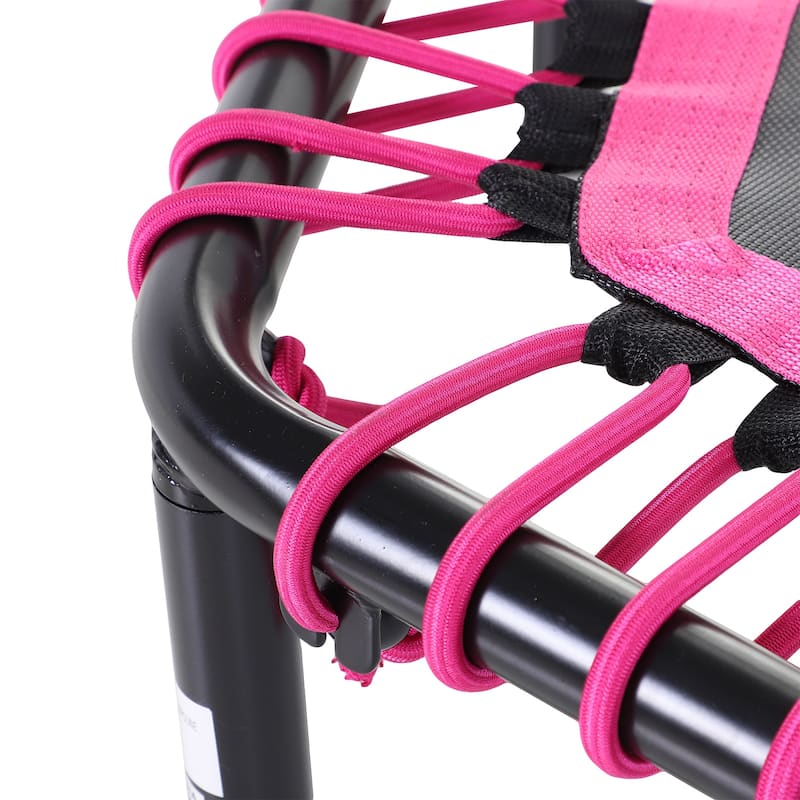 Soozier Portable & Foldable Small Exercise Trampoline with 3-Level Adjustable T-Bar, Great for Adults Working Out
