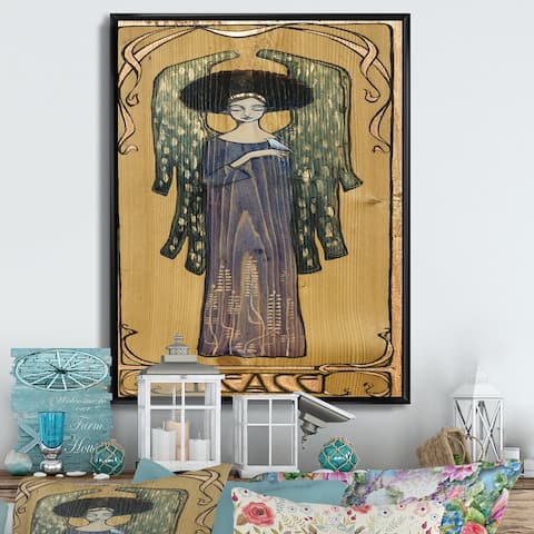 Designart 'Religious Angel Klimt Art' Traditional Framed Canvas Art Print