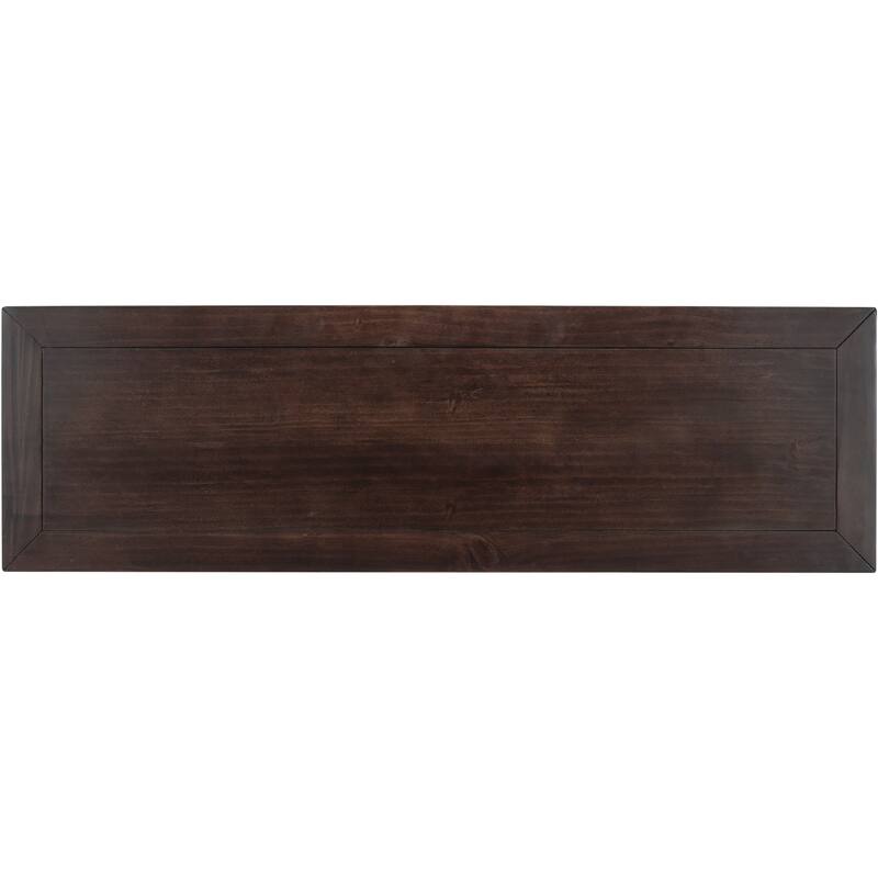 Classic Solid Wood Console Table, Side Table with 3 Top Drawers & Open Bottom Shelf, American Retro Sofa Table Entryway Table