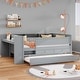 preview thumbnail 2 of 21, Multi-Functional Daybed with Drawers and Trundle, Headboard Storage and Tables