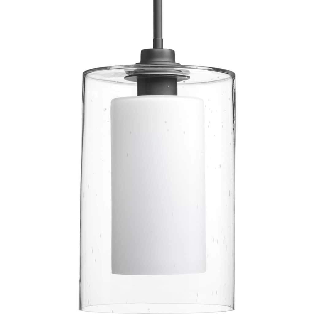 Progress Lighting Double Glass 8" Wide Mini Pendant with Frosted Inner