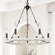 preview thumbnail 1 of 16, Modern Farmhouse Candle Chandelier 6-light Round Wagon Wheel Wood Dining Room Ceiling Light