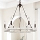 preview thumbnail 9 of 7, Farmhouse Wood Candle Chandelier 6-Light French Country Wagon Wheel Coastal Dining Room Pendant Light