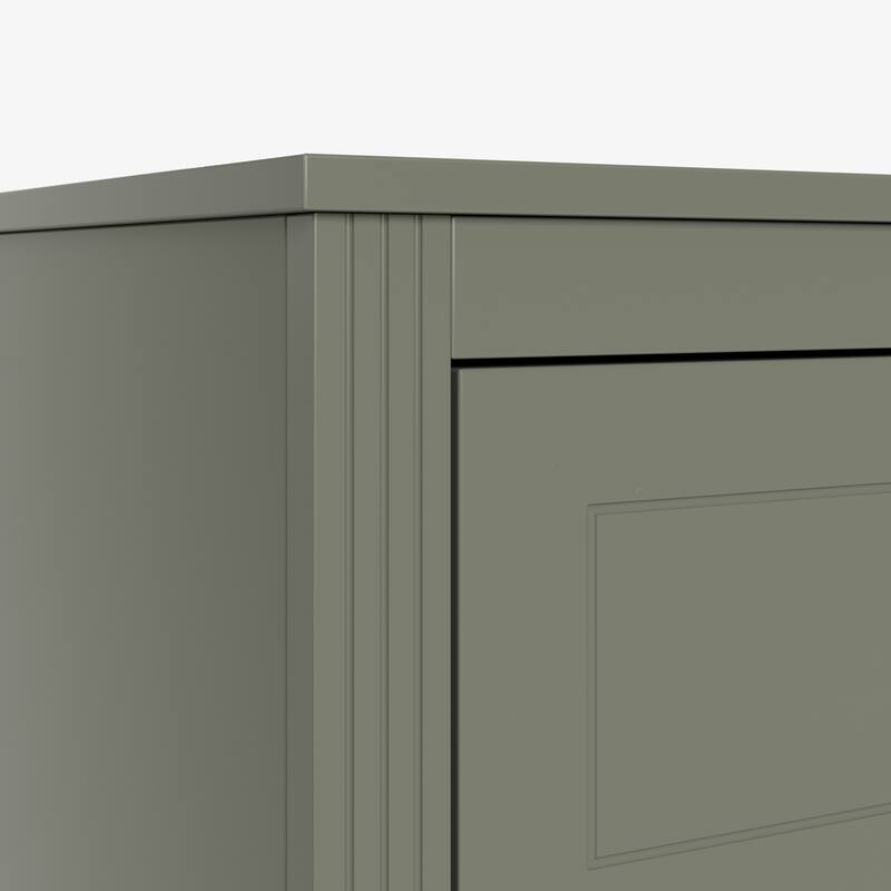 GDFStudio - Olive Haven Modern Wooden 6-Drawer Double Dresser with Solid Wood Legs