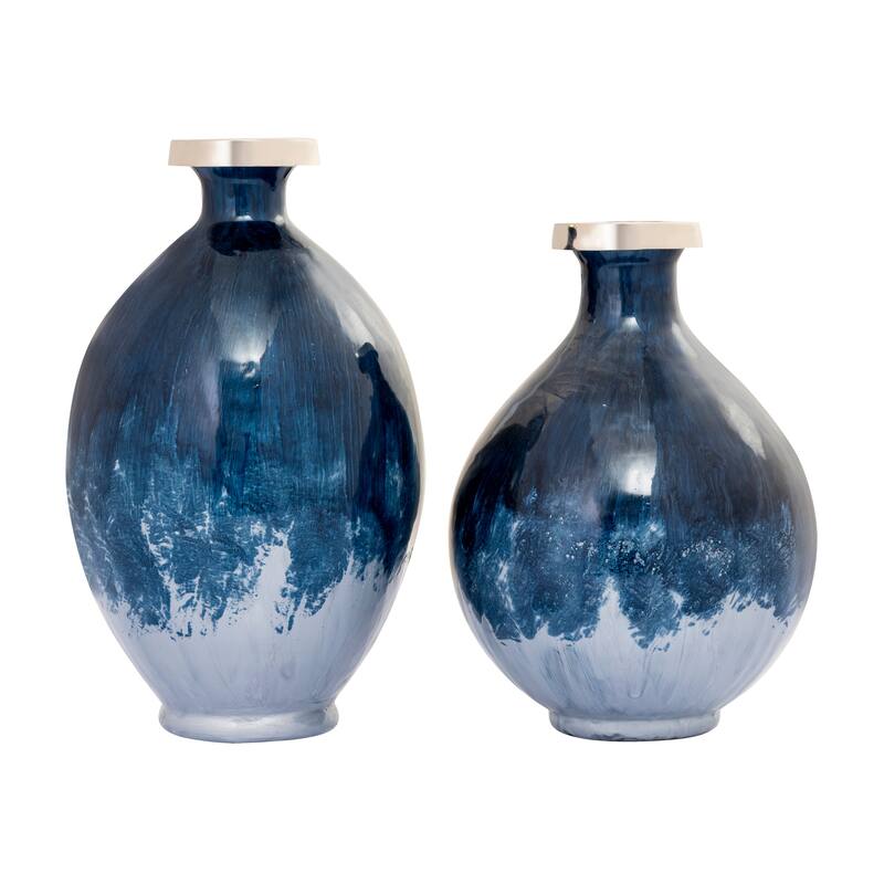 Elk Home Bahama Blue Glass Transitional 8 Inch Wide Vase