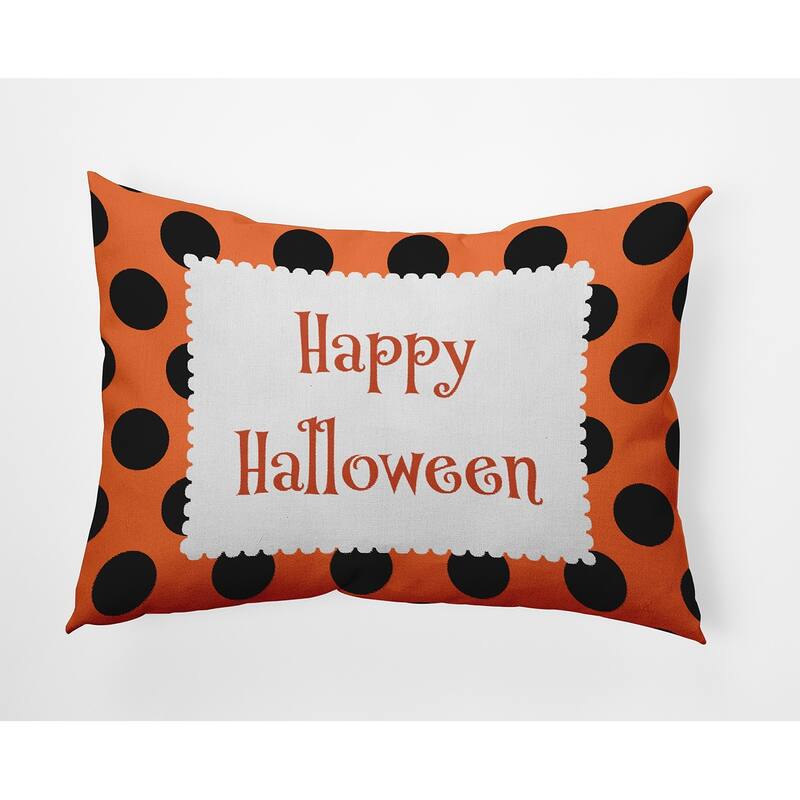 Halloween Happy Halloween Dots Accent Pillow - Traditional Orange - 14" x 20"