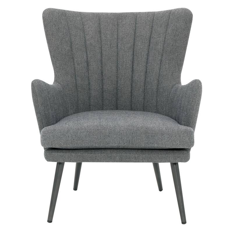 Jenson Accent Chair with Fabric and Grey Legs