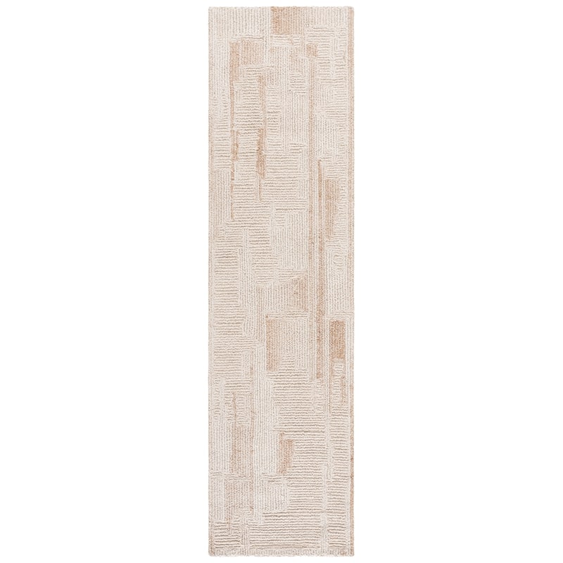 SAFAVIEH Handmade Harvest Chinami Wool Rug - 2'3" x 9' Runner - Beige/Ivory