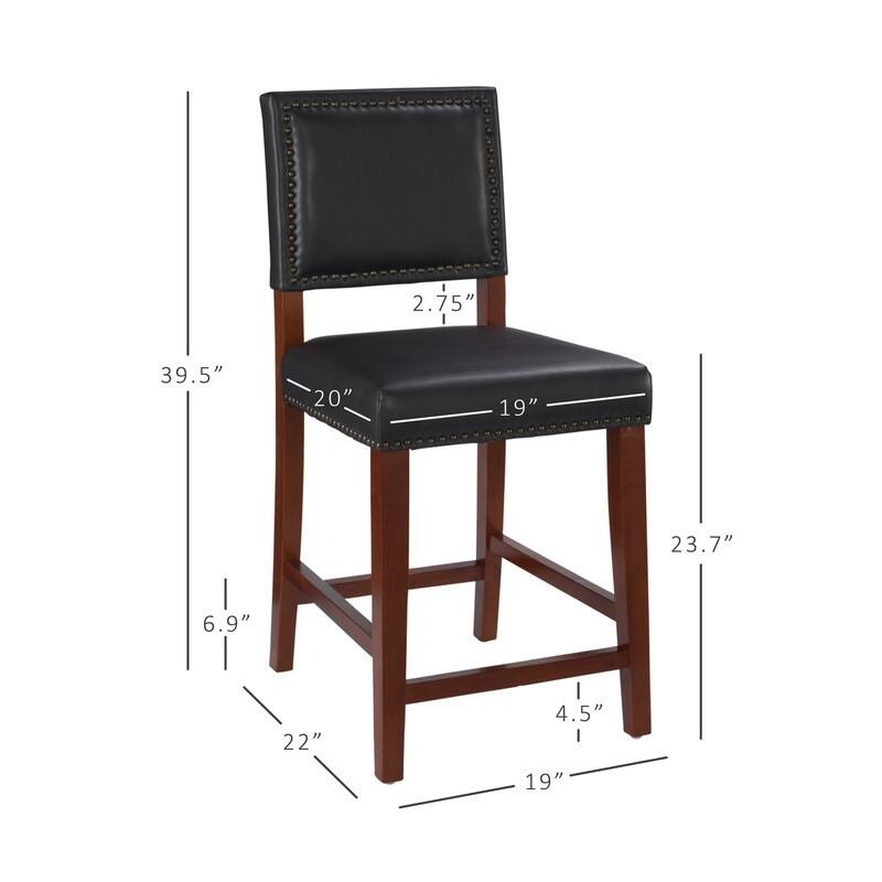 Linon Durlesti 24-inch Black Faux Leather Counter Stool