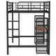 preview thumbnail 18 of 20, Full Size Metal Loft Bed with Built-in Desk ,Shelves and Guardrails