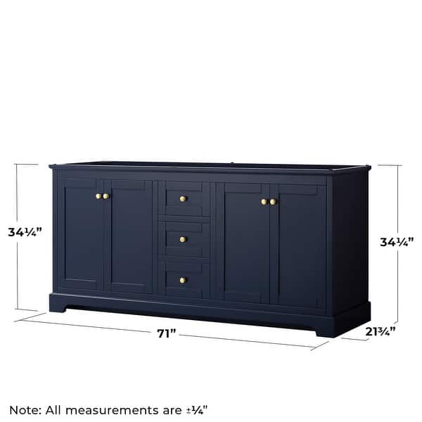 dimension image slide 0 of 3, Wyndham Collection Avery 72" Double Free Standing Vanity Cabinet -