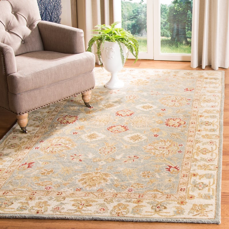 SAFAVIEH Handmade Antiquity Hilkje Traditional Oriental Wool Rug - 5' x 8' - Grey Blue/Beige
