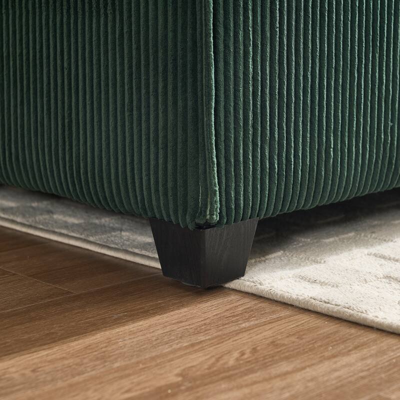 U-Shaped Modular Sectional Sofa, Oversized Corduroy Cloud Couch with Reversible Chaise, Comfy Convertible 6-Seat Corner Couch