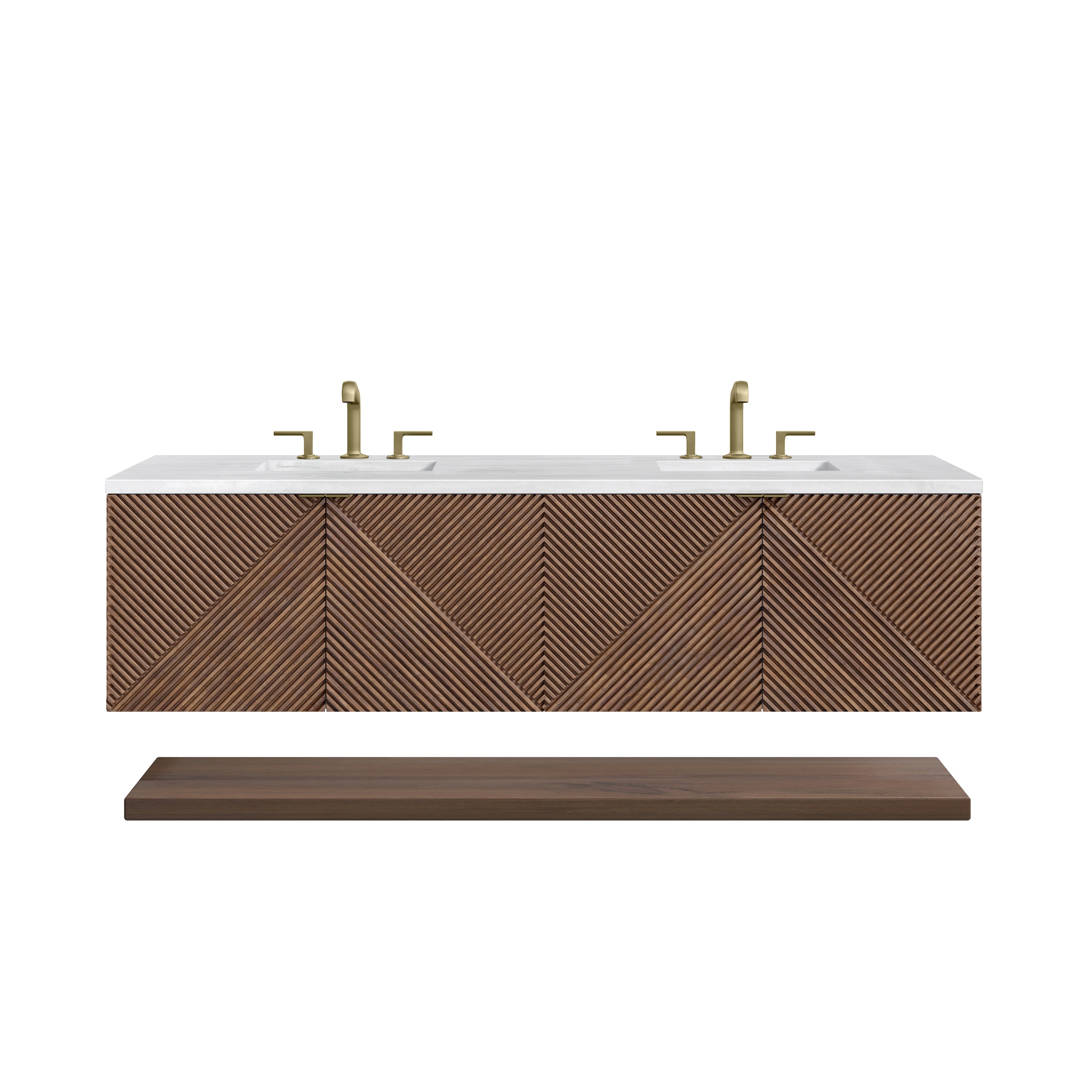 Cerrito Single Bathroom Vanity with White Ceramic Integrated Sink without Mirror
