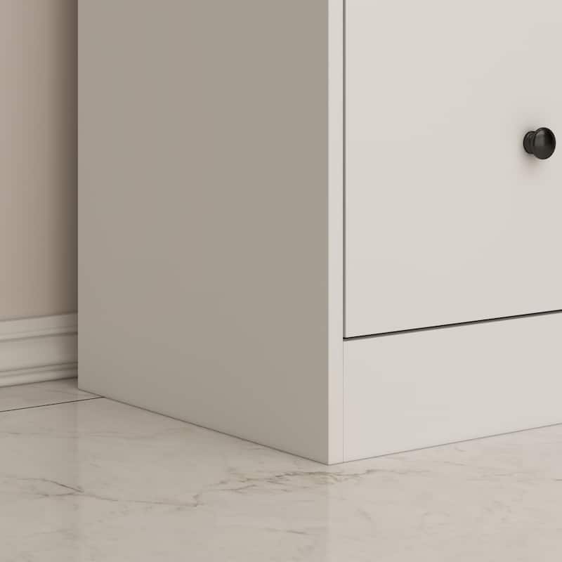 Wardrobe Closet Armoire with Mirror Scalable Hanging Rod Cabinet