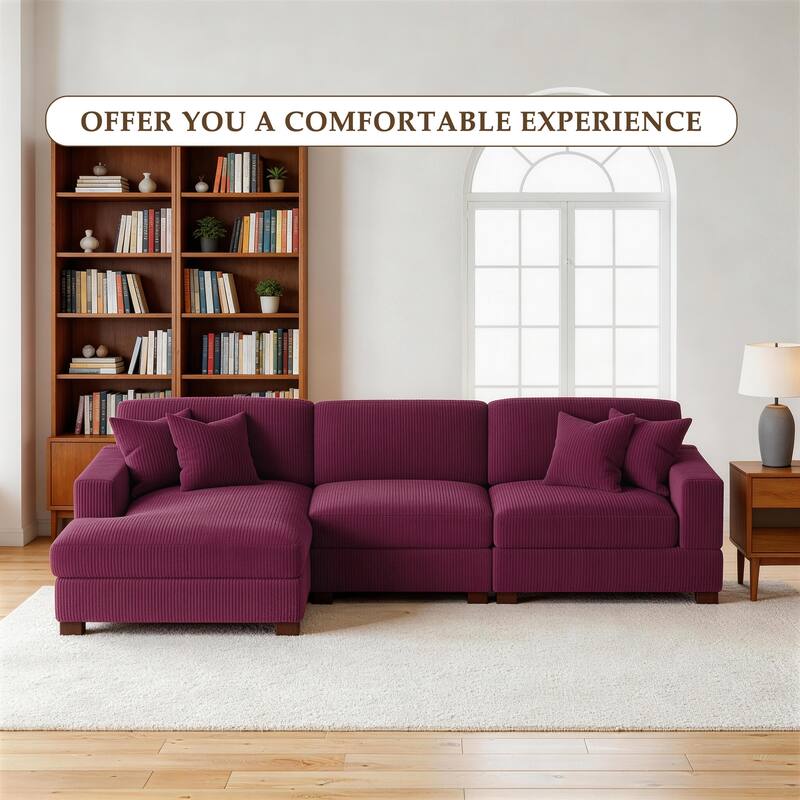 Oversized L-shaped Modular Sectional Sofa with Chaise Lounge