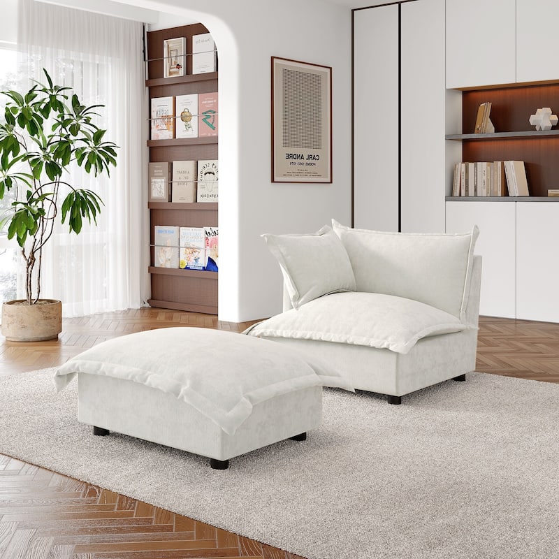 Double Layer Cushion Comfy Cloud Modular Sectional Sofa Set