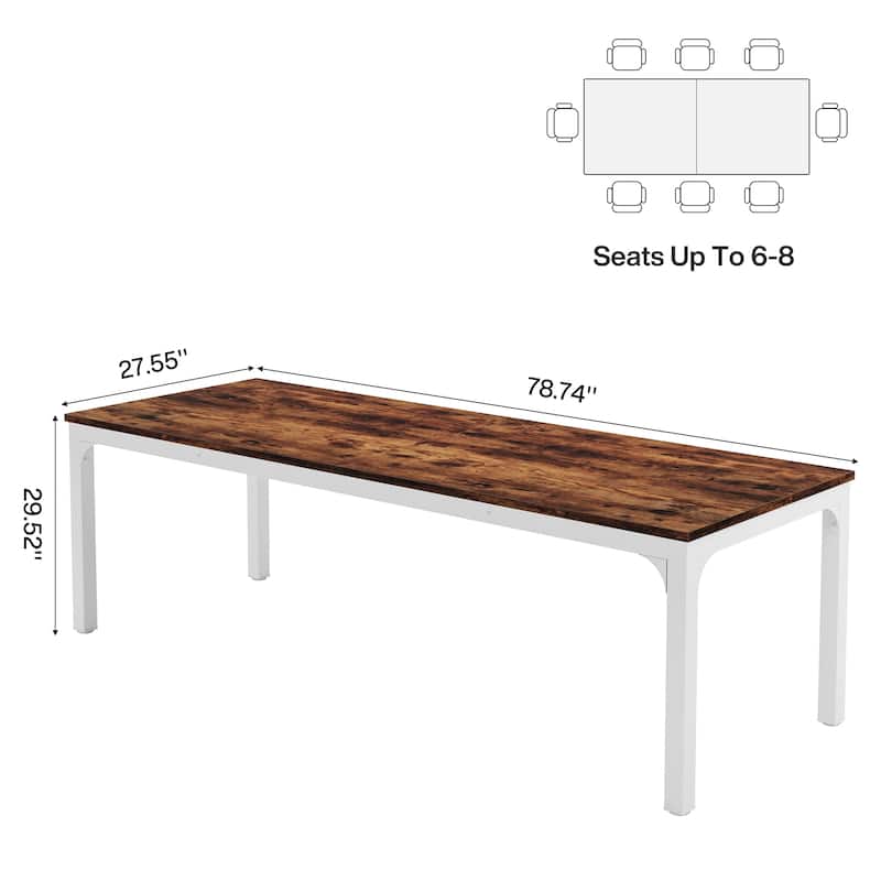 78.8" Extra Long 2 Person Computer Desk with Metal Legs for Home Office Bedroom
