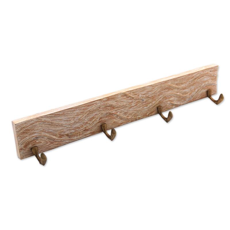 Novica Handmade Dolphin Beach Wood Coat Or Key Rack
