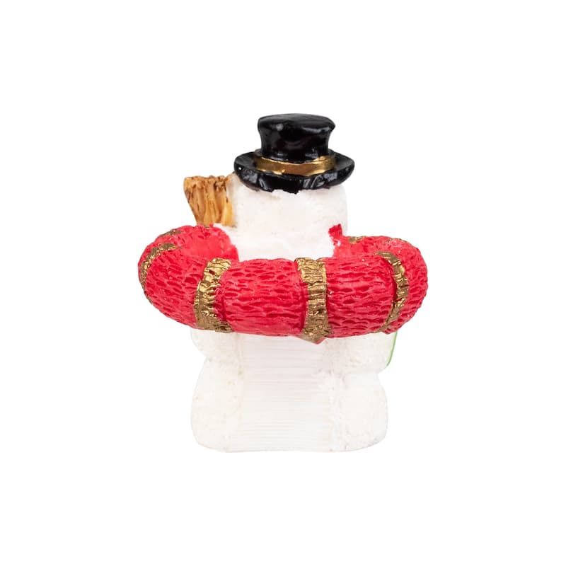 Smiley Snowman with Top Hat Christmas Taper Candle Rings - 1.5" - Set of 8