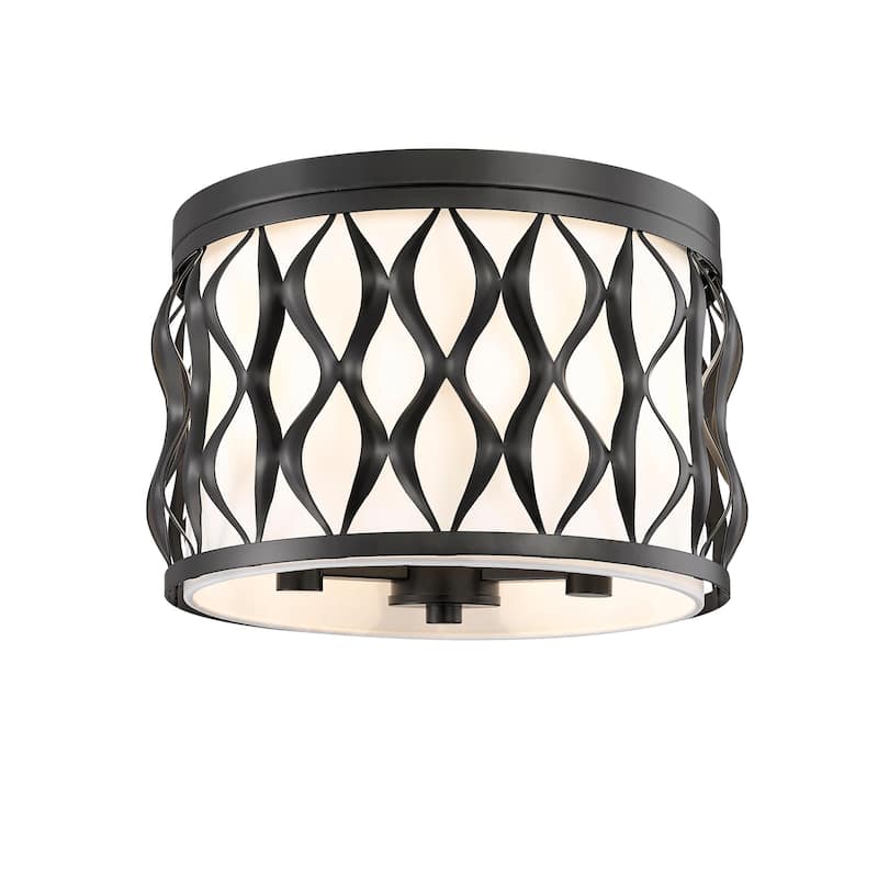Z-Lite 1948F12 Harden 3 Light 13" Wide Flush Mount Drum Ceiling