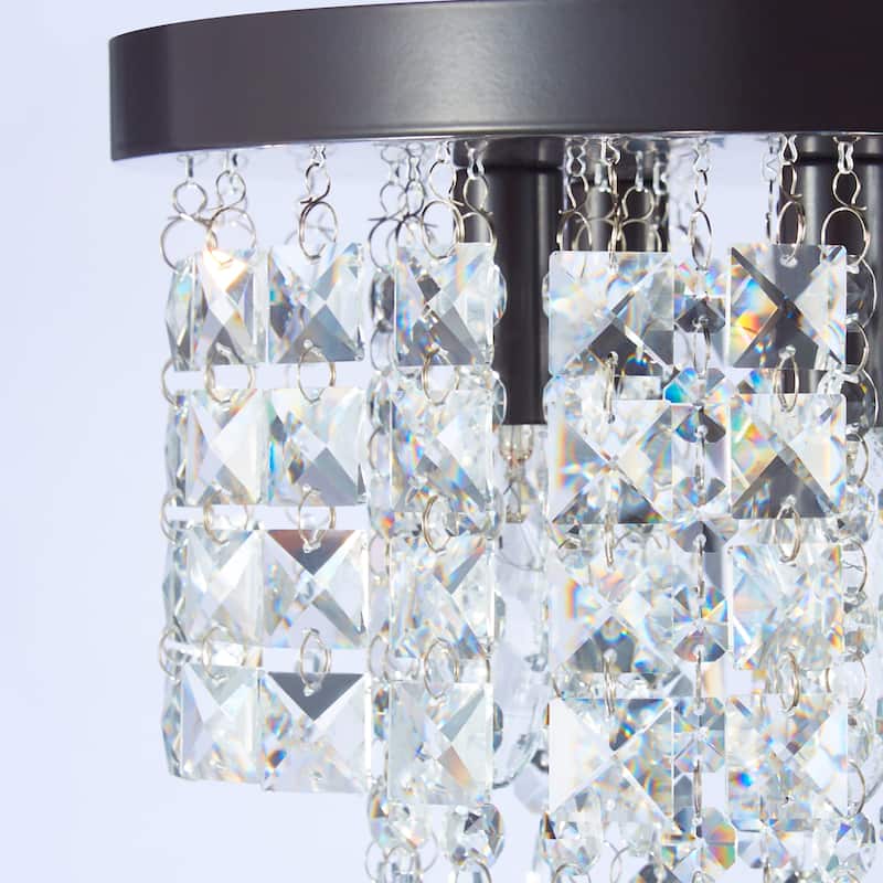 CO-Z 11" 5-light Flush Mount Crystal Chandelier Ceiling Light