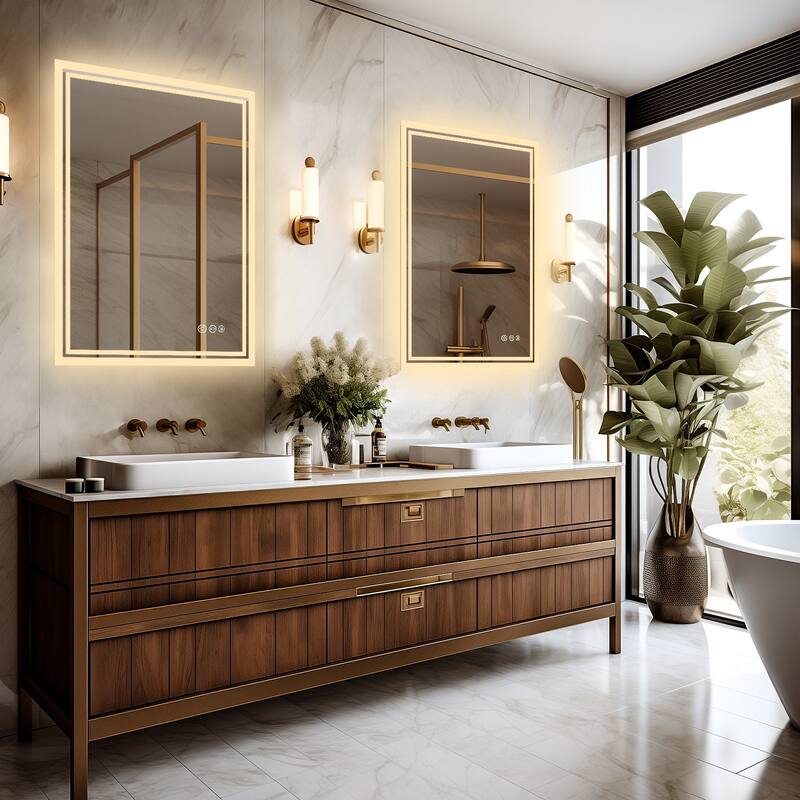 Led Illuminated Backlit Bathroom Mirror with Touch Sensor Demister
