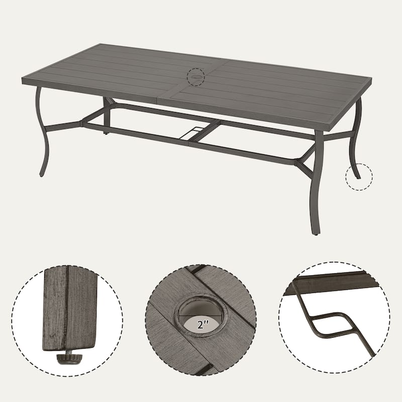 EGEIROS LIFE AluLux 9-Piece Aluminum Patio Dining Set with Washable Cushions