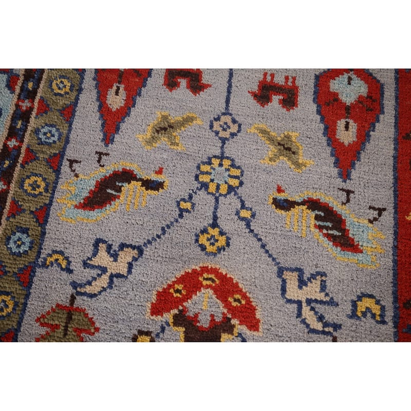 Tribal Geometric Heriz Serapi Indian Area Rug Hand-Knotted Wool Carpet - 8'11" x 11'8"