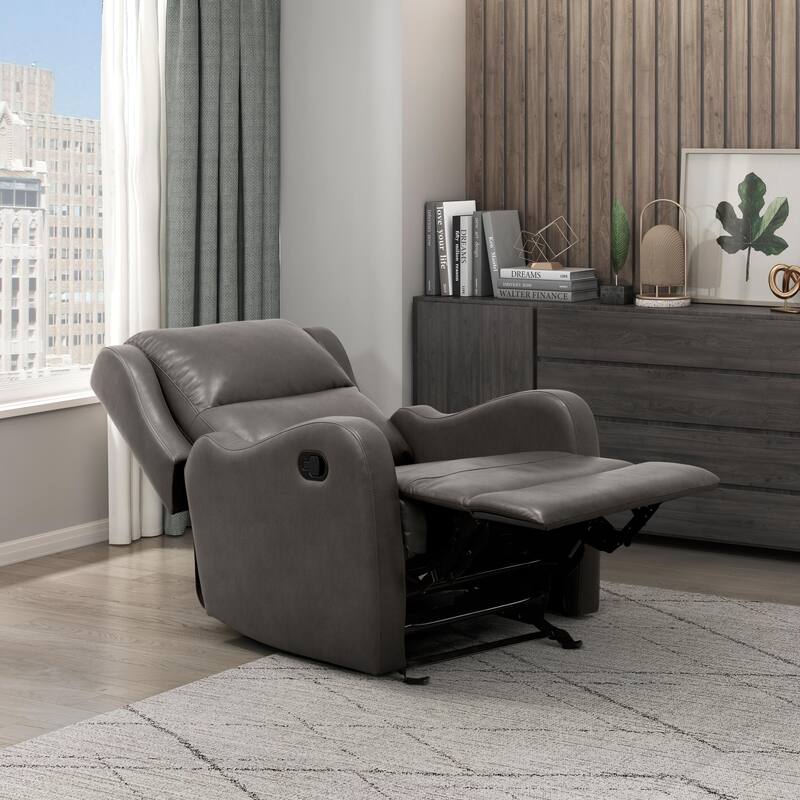 Faux Leather Manual Recliner for Living Room