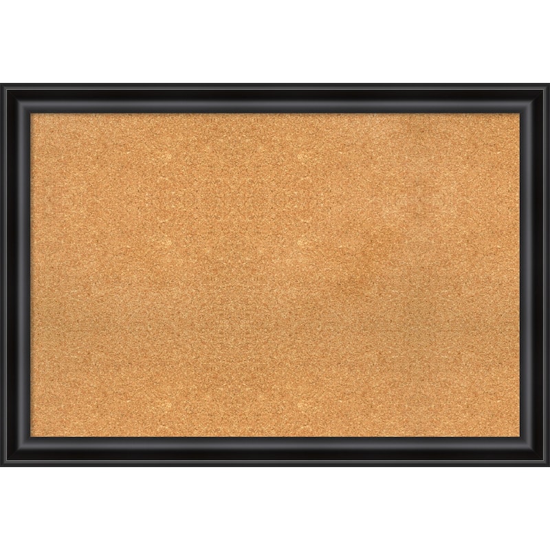 Grand Black Narrow Framed Cork Bulletin Memo Board - 40-Inch x 28-Inch