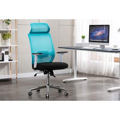 Porthos Home Briggs Swivel Mesh Office Chair with Chrome Roller Base