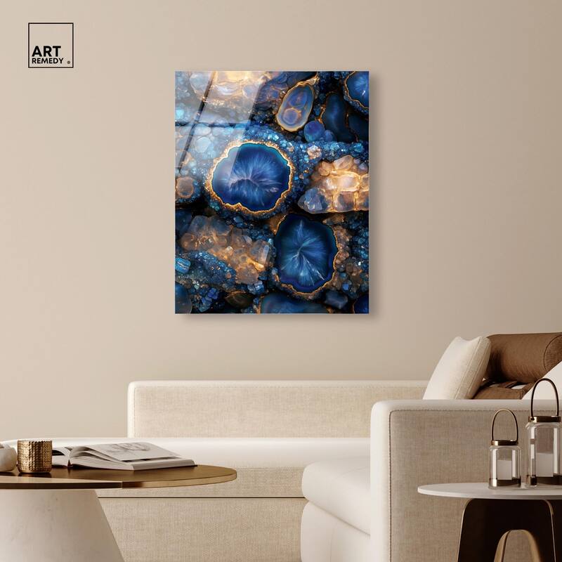 Oceanic Gold Sparkle Acrylic by Art Remedy, Ready to Hang