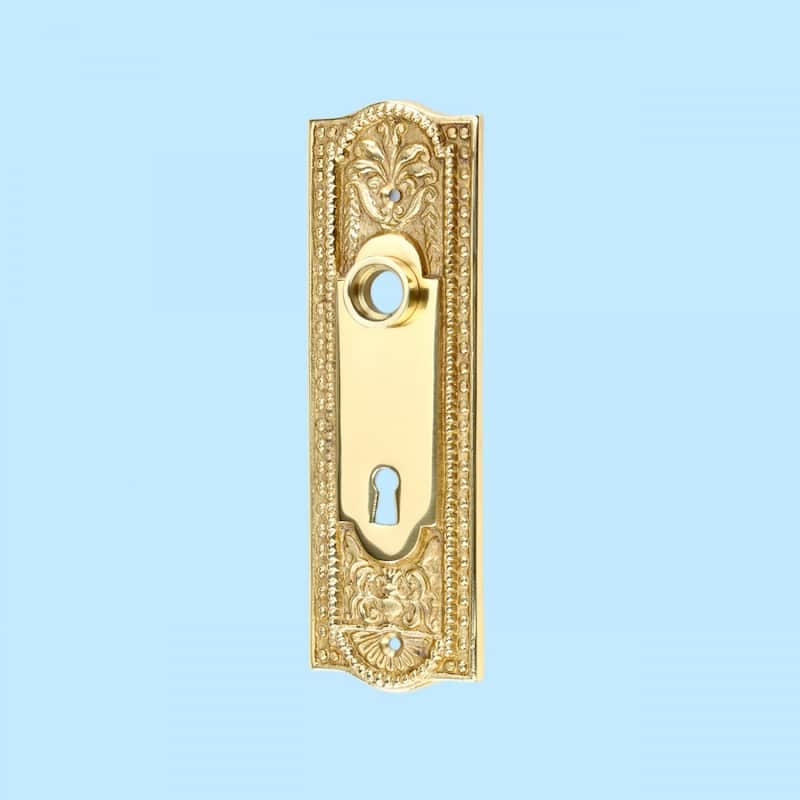 Brass Door Escutcheon Keyhole Cover Back Plate 7 1/4" L with Keyhole Cover Tarnish Resistant Pack of 4 Renovators Supply - Copper
