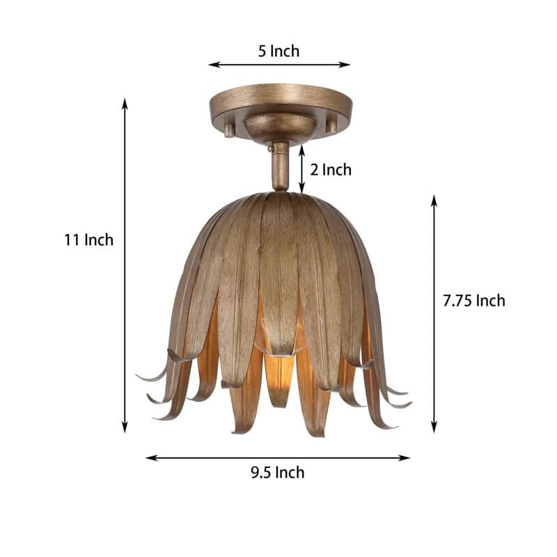Acroma 1-Light Steel Dimmable Semi Flush Mount - N/A