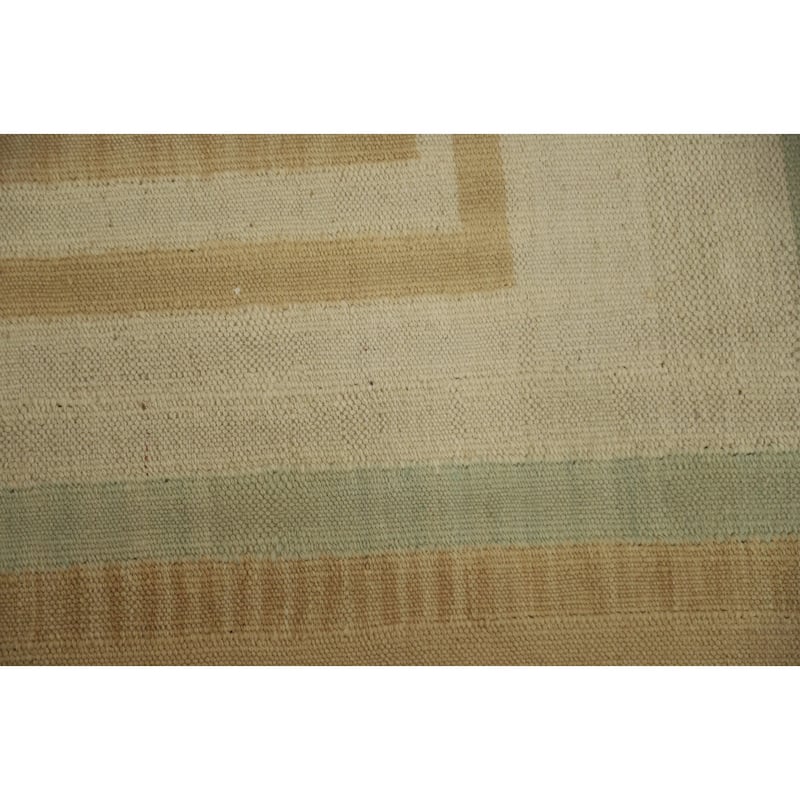 Hand Woven Oriental 100% Wool Carpet Southwestern Modern Beige & Ivories Kilim Area Rug - 5' 8'' X 4' 2''