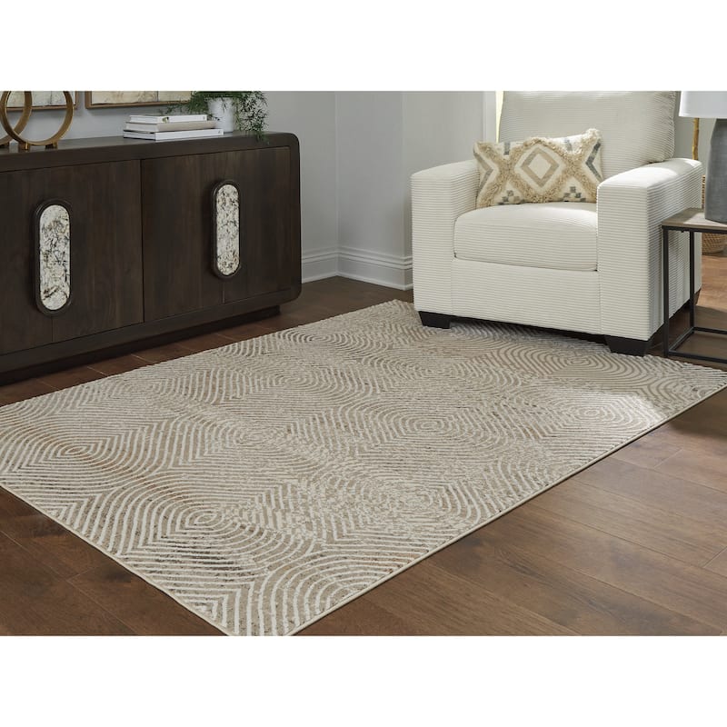 Signature Design by Ashley Bachus Beige Area Rug - 62" W x  83" D x  0.3" H
