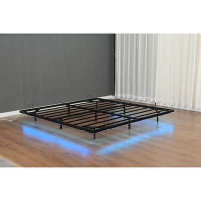 King Size Floating Bed Frames with LED Lights, Metal Platform Bed , Solid and Stable, Noise Free, No Box Spring Needed